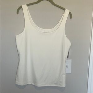 New Nine West Sculpting Tank Ivory Cream Sleeveless Top XL